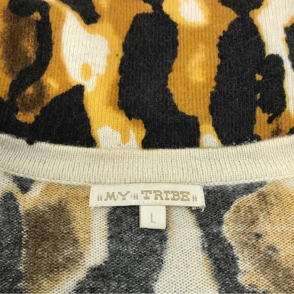 Leopard Cashmere Sweater 100% Cashmere Animal Print by My Tribe - Picture 6 of 6